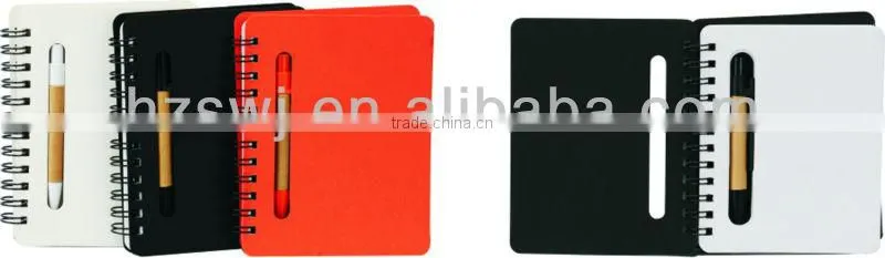 250grams colorfull paper cover spiral winding pocket notebook 70grams 65sheets 9.5*12cm with cutout paper pen