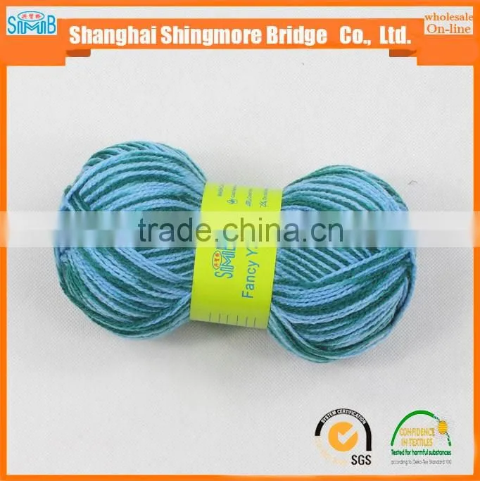 China knitting yarns factory direct wholesale long space dyeing multicolor yarn, acrylic yarn for sweater