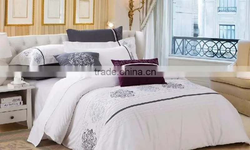 2017 hot sell hotel bedding set 100% cotton in Guangzhou