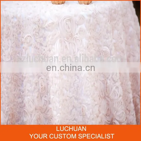 New Design Wholesale Ruffle Tiered Satin Table Skirt