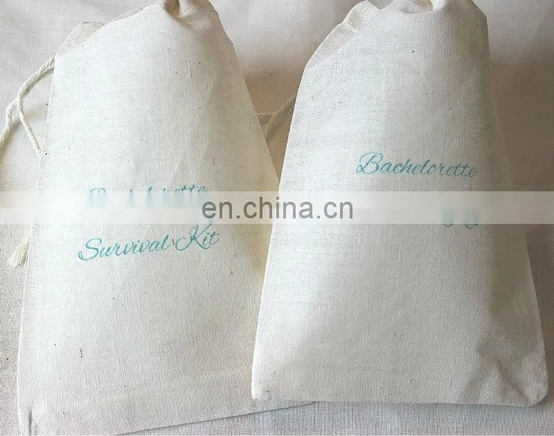 custom muslin cotton small canvas drawstring bag canvas pouch wholesale