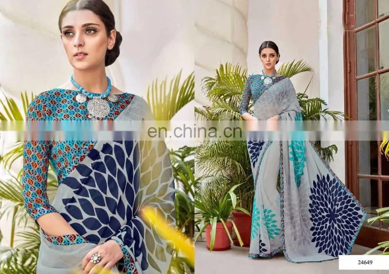 Designer Printed Georgette Saree.
