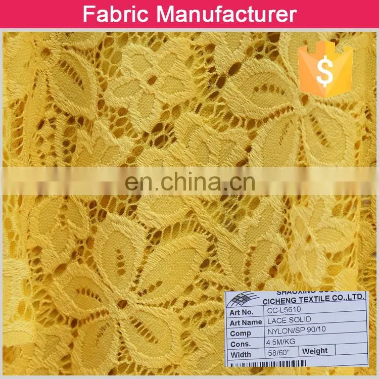 ladies garment public clothing spandex design solid lace fabric for female