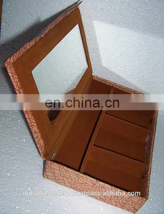 Leather cosmetic and jewelry box manufacturer, Original Goat leather jewellery and cosmetics box exporter