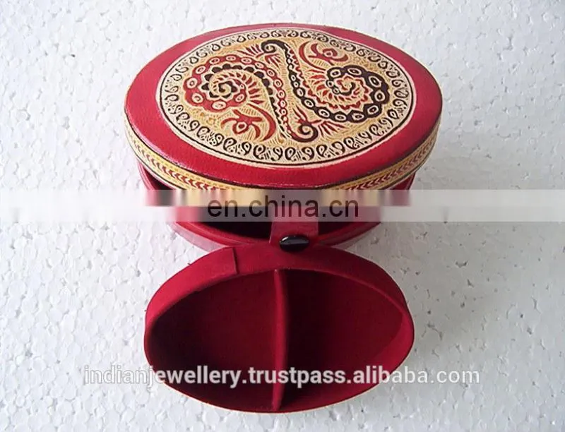 Leather cosmetic and jewelry box manufacturer, Original Goat leather jewellery and cosmetics box exporter