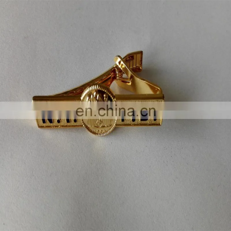 Custom metal gold tie clip with custom logo