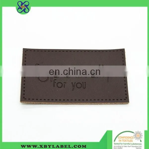 Fake leather clothing rubber patches leather label