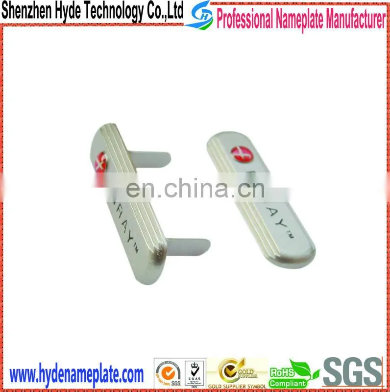 with fashion design badge, metal famous brand luggage logo