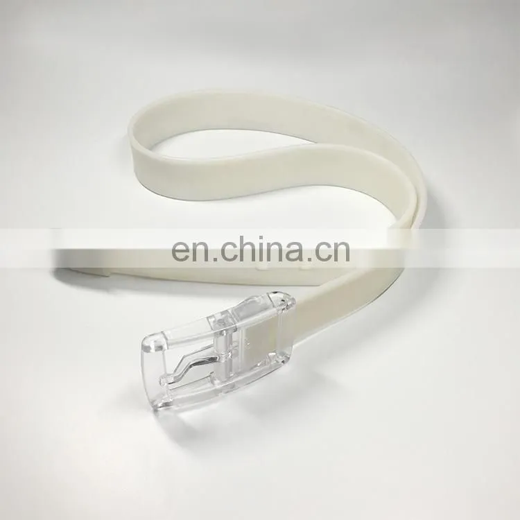 2018 Hot sales customized CMYK logo belt silicone buckle running belt