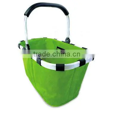 Foldable shopping basket with color fabric and aluminum tube