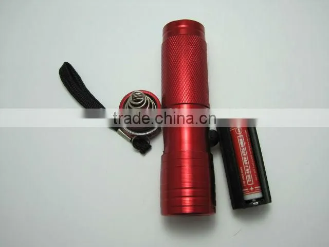 Aluminum mini torch light 8+1 LED