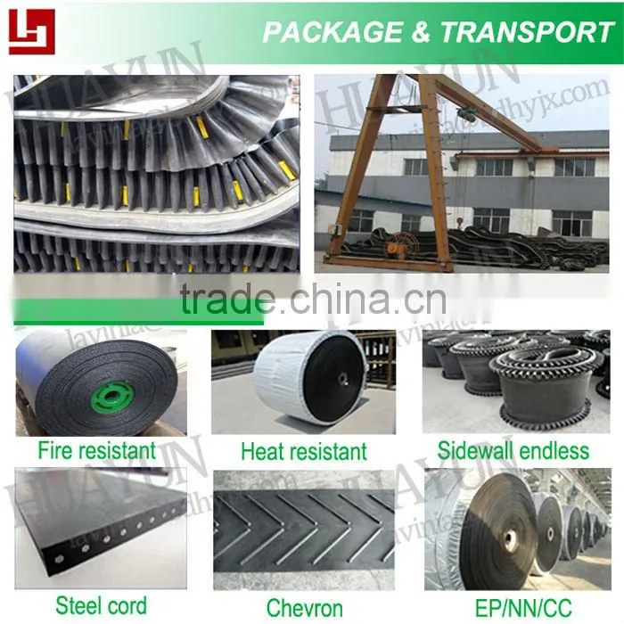 650mm Belt Width Large Angle Conveyor belt Wave-Shaped Apron Conveyor Rubber Belt