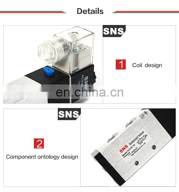 SNS Printing Machine Fittings Pneumatic Valve 4V310-10 Aluminum Alloy Electromagnetic Valve