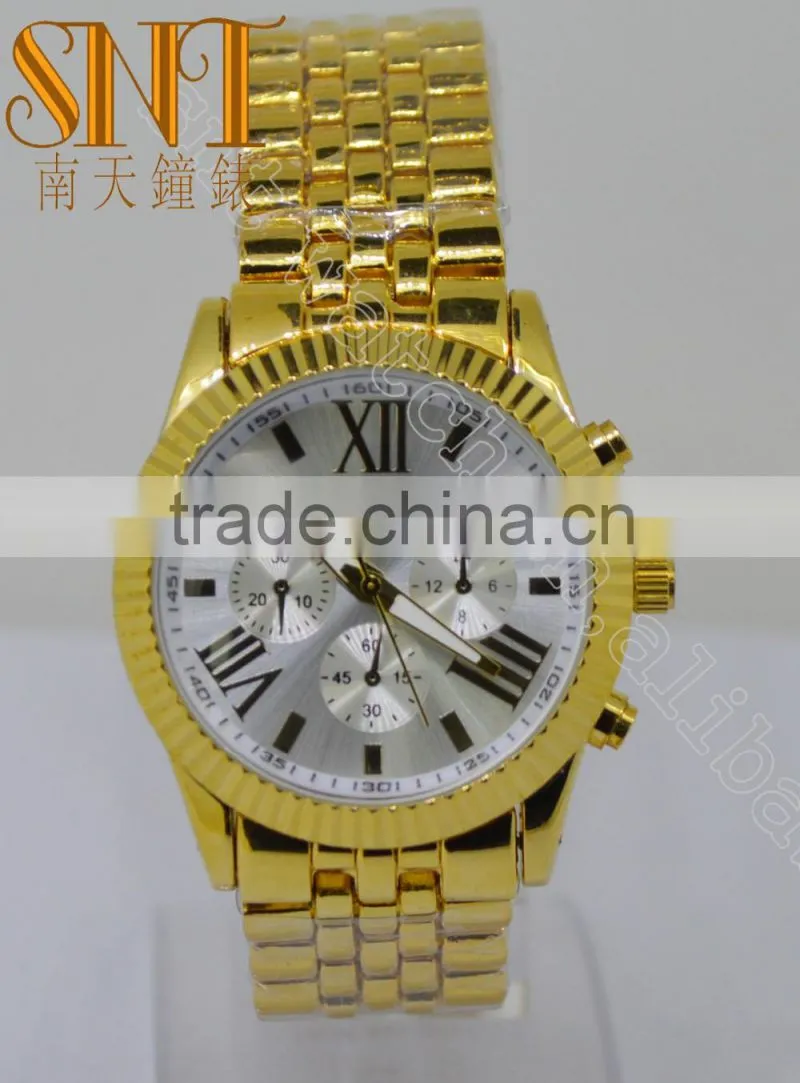 SNT 93119 Gold Alloy Case, Gold StainlessSteel Watch