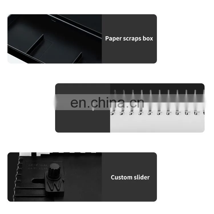 Wholesale Portable Office Use Desktop Book Notebook Steel Knife Binder Manual Comb Binding Machine
