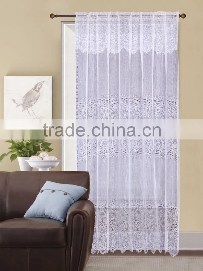 1PC 100% Polyester Flower Voile Beautiful Macrame Embroidery Curtain