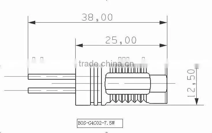 2013 new product 7.5w high power G4 indoor lamp BOS-G4CO2-7.5W
