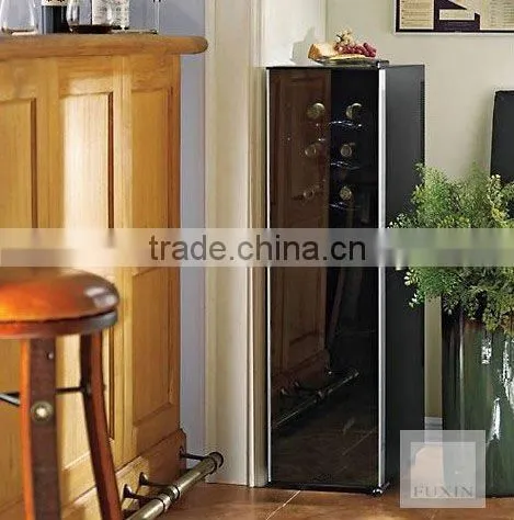 FUXIN:JC-53DRFW..Silent 18 Bottle Curve door Dual Zone Touchscreen Wine Refrigerator Slimline Edition