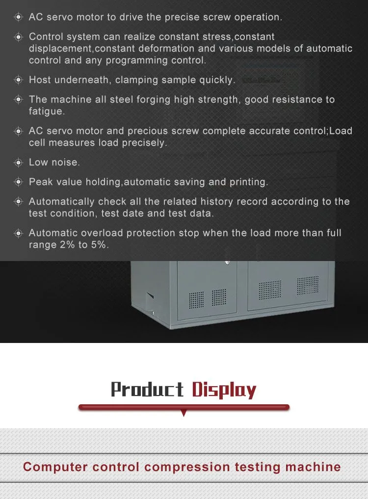 YAW-300KN Oil Well Cement Stone Press Compression Testing Machine with 1-Year Warranty Lab Equipment