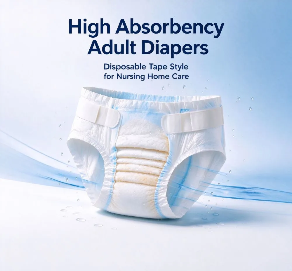 High Absorbency Disposable Adult Tape Diapers for Nursing Home & Private Label OEM