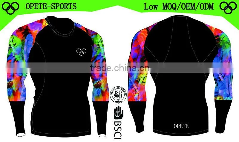 Skin tight compression shirts base layer top long sleeve training wear
