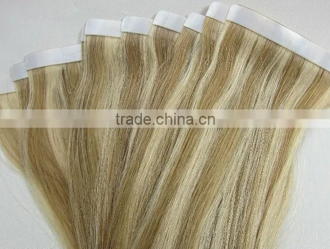 Blue super tape hair extension,colorful,easy to remeval 100% remy human hai