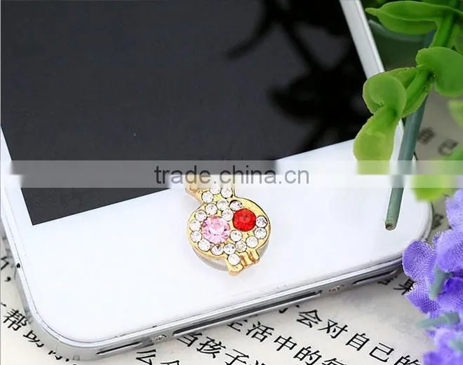 crystal cat home button sticker for iphone/ipad/ipod