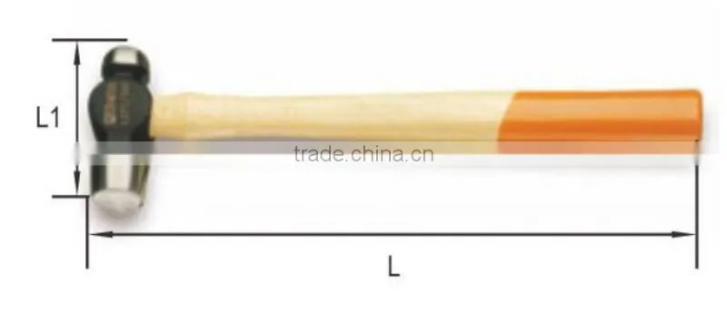 high quality 340-900g wooden handle ball pein hammer