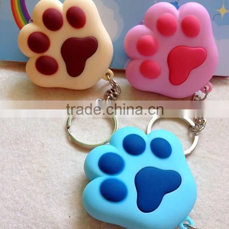 New arrive Lovely cat claw LED lights sound key chains cat meow gift Bag accessories gift for Children
