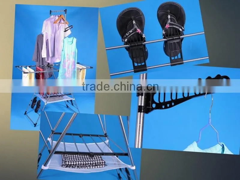 Folding Stainless Steel Balcony Baby Clothes Drying Hanger Rack