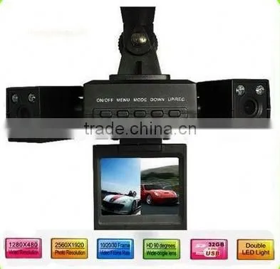 car dvr Night Vision Two Camera Rear View Camera H3000