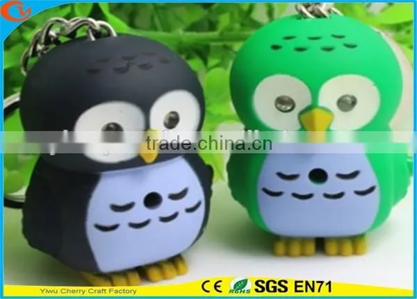 High Quality Promotional Cute Assorted Animal Sound Led Keychain
