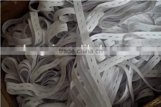 wholesale garment use polyester elastic rubber webbing band with button hole