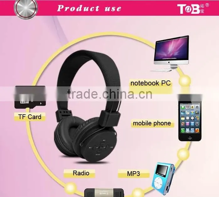 wireless headphone with memory card FM radio headset sports wireless mp3 player