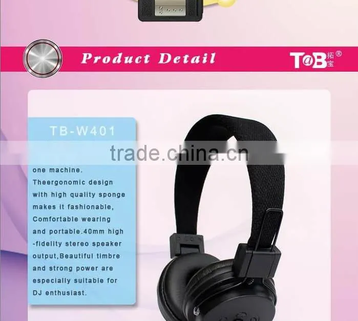 wireless headphone with memory card FM radio headset sports wireless mp3 player
