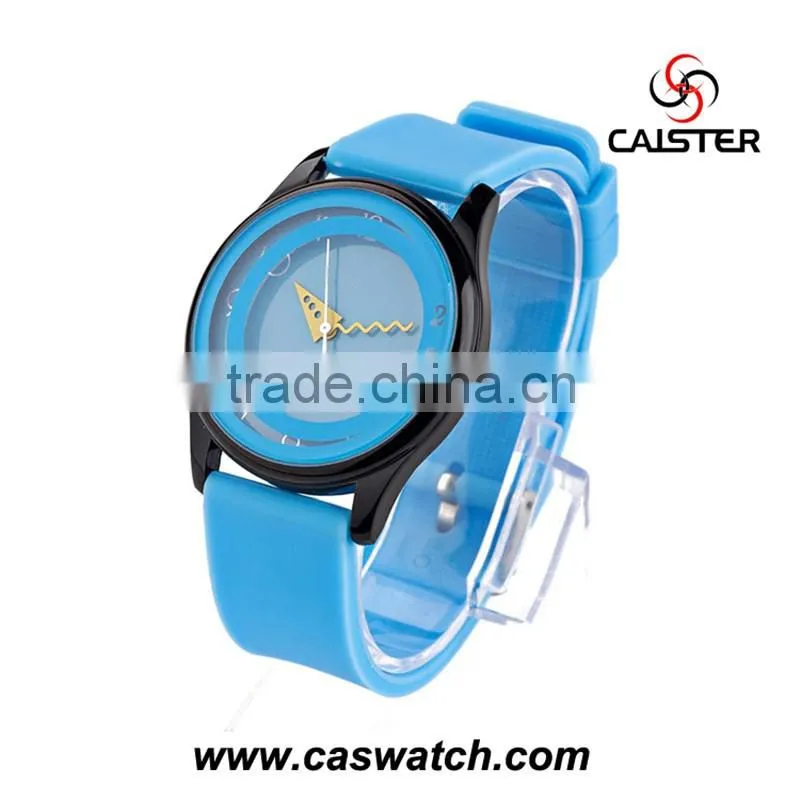Fashional alloy case sport style silicone watch for lady