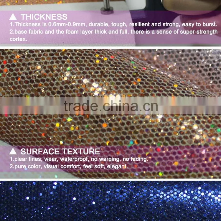grid glitter leather for shoes and decoration colorful strip