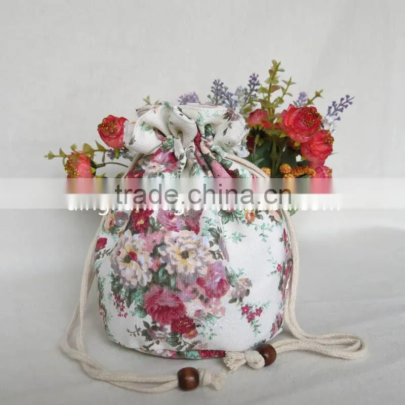 wholesale cotton fabric drawstring bag
