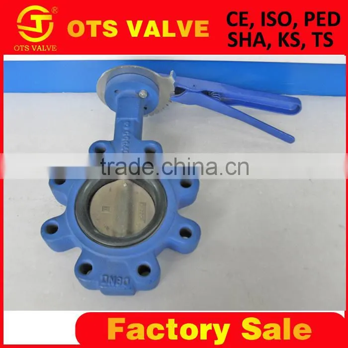 BV-LY-0078lug type worm gear actuated wafer screw type butterfly valve