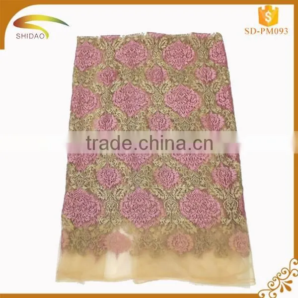 custom leaves pattern Eco-Friendly Feature indian tulle lace fabric for garment accessories wholesales