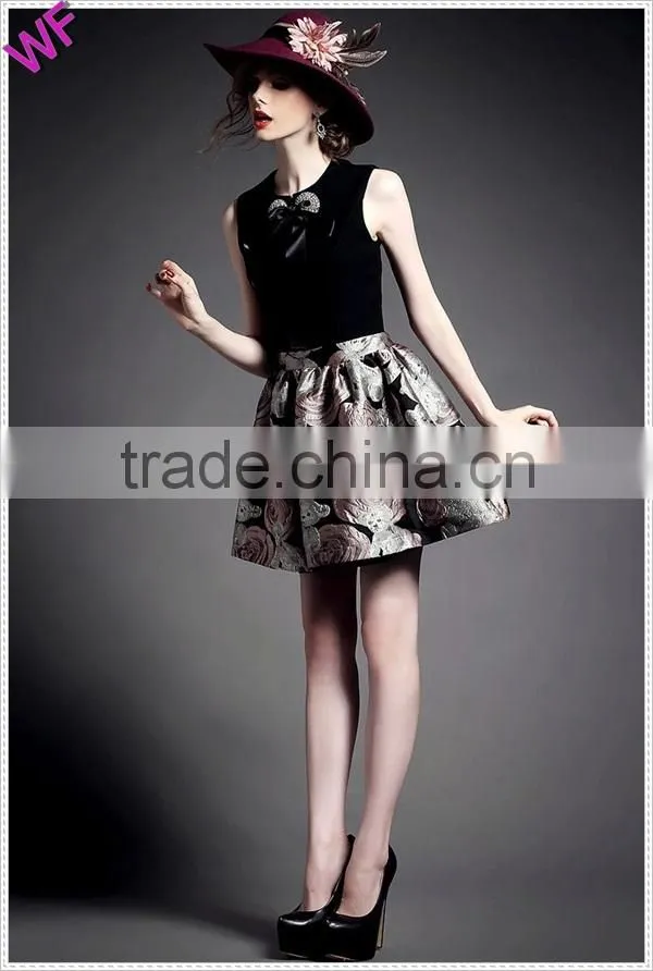 2015 New Floral Printing tutu A line latest dress designs