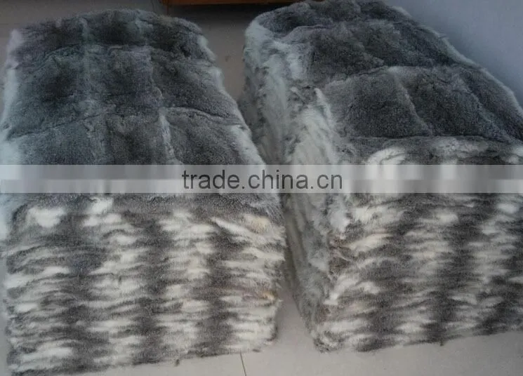 Factory direct supply Natural grey color 100% real rabbit fur plate