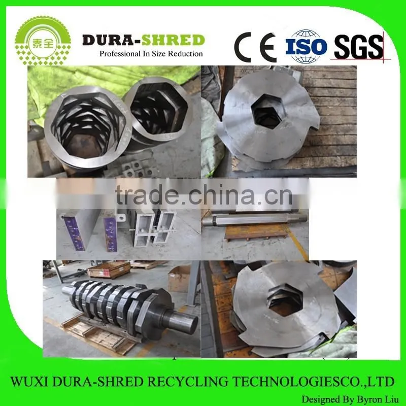 Dura-shred special designed tires and wood shredder machine