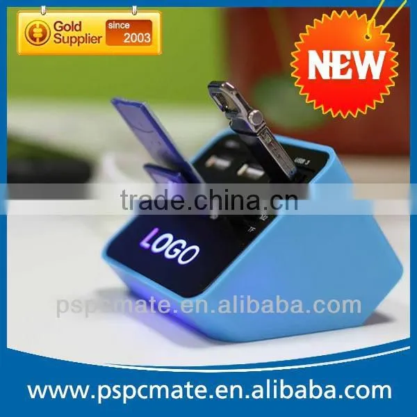 new model 3 ports usb hub with sd card reader combo with LED laser logo