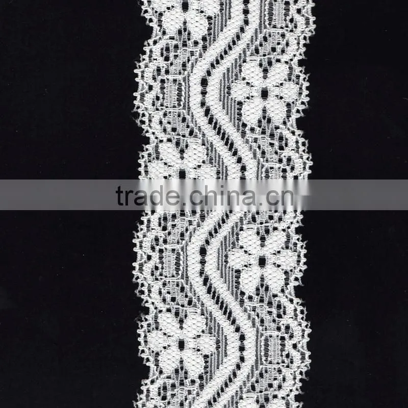 Narrow ElasticRaschel White Guipure Lace Wholsale