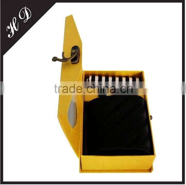 Clamshell Necktie Cufflink Tie Cilp Pocket Square Set Gift Box With PVC Window