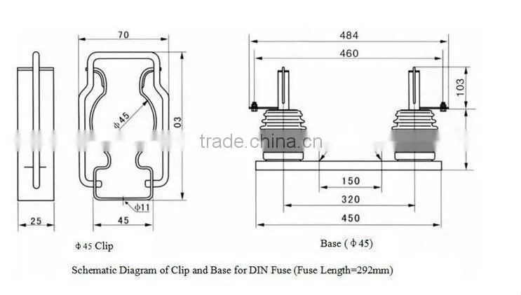 high voltage ceramic fuse holder for XRNT fuse