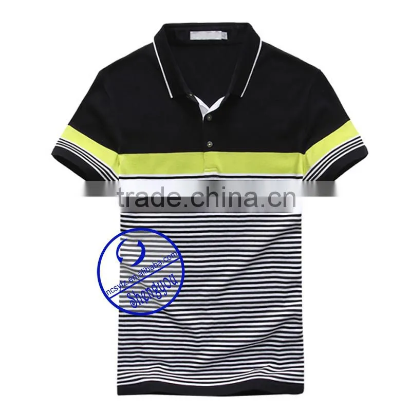 Fashion t-shirt for men stripe polo shirt made in China