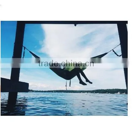 Custom Outdoor Folding Hammock With Canopy, Dries Quickly Outdoor Hanging Bed, Parachute Fabric Hammock