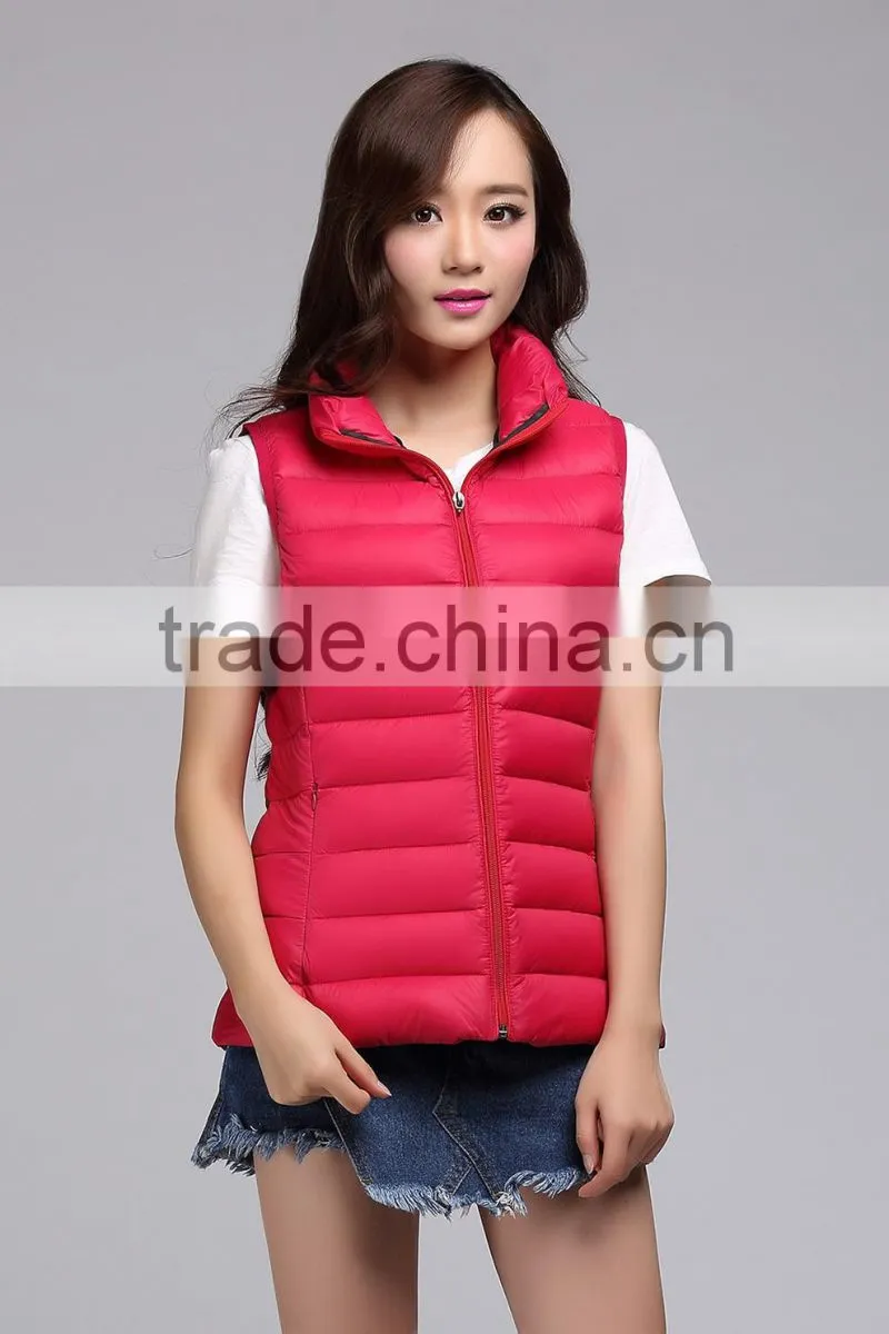 2015 Apple green warm down sports sleeveless winter vest